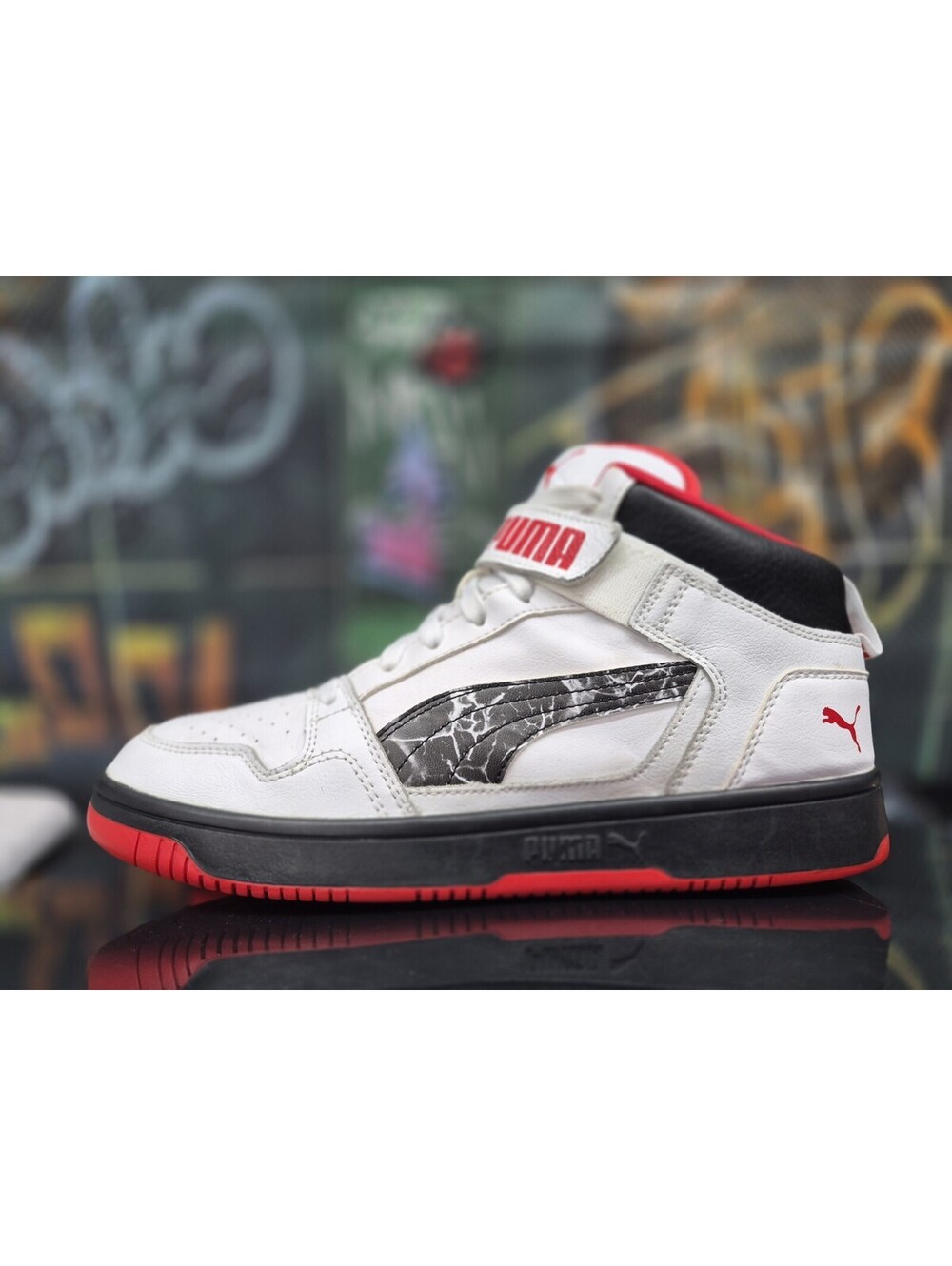Puma Mens Rebound Layup 383478-01 White Basketball Shoes Sneakers Mens Size 10M